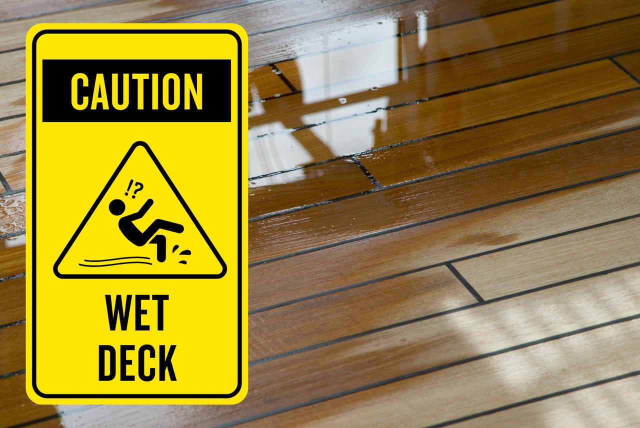 Caution Wet Deck